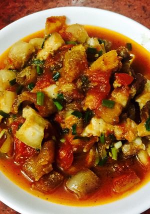Hình của món Ba chỉ sốt cà chua.