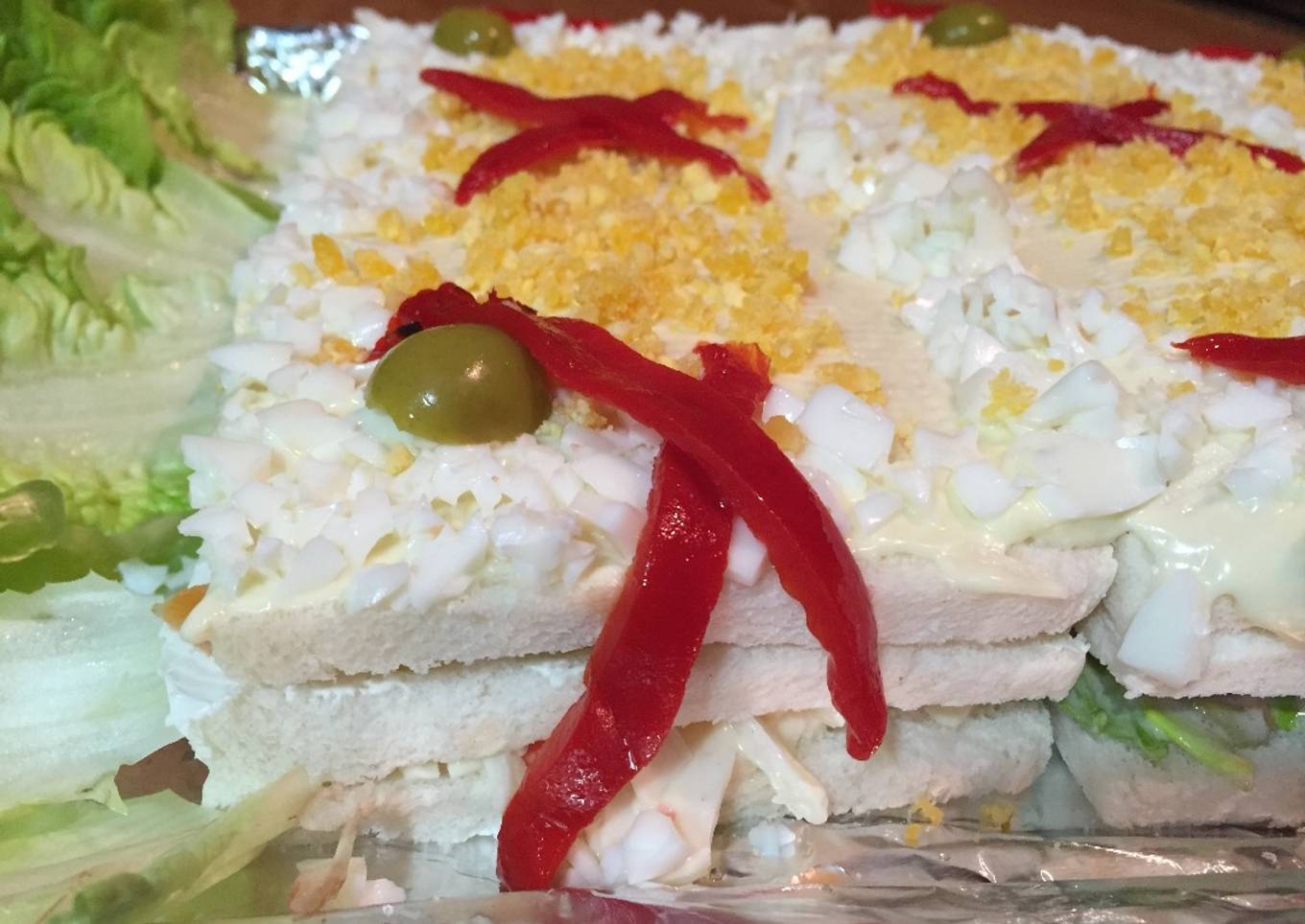 Pastel frio de pan de molde