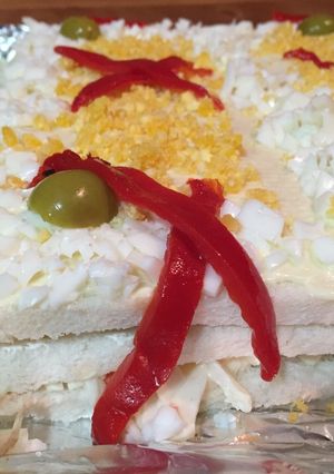 Una foto de Pastel frio de pan de molde