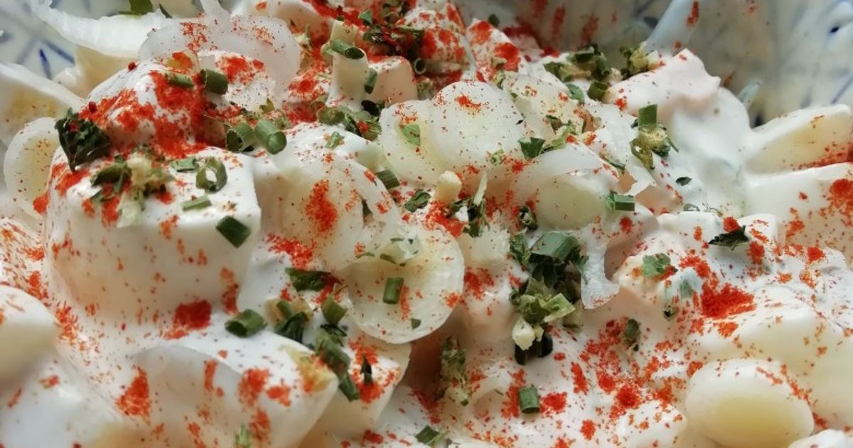 Eier Kartoffel Salat Mit Joghurtdressing Rezept von I to Cook by Rania ...