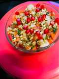 Sprout Salad with carrots cucumber tomatoes