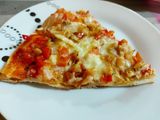 Pizza rápida de pollo y pimiento