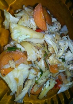 Foto resep Oseng kembangkol dan wortel. #BikinRamadanBerkesan