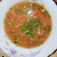 A picture of Garlic Mixed Vegetables Soup.