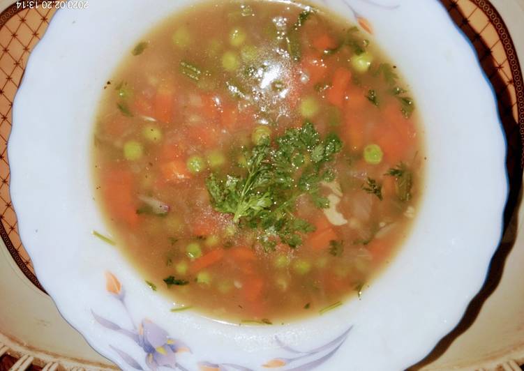 Steps to Prepare Quick Garlic Mixed Vegetables Soup