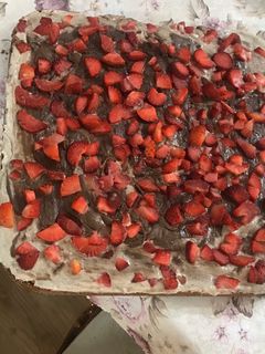 عکسی از دستور چیزکیک توت فرنگی شکلاتی