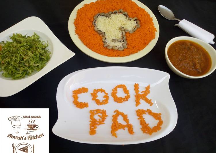 Recipe of Award-winning White and orange rice (cookpad logo)