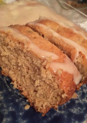 A picture of Banana Bread with dry fruits.