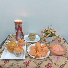 A picture of Orange kulfi cool refreshing specially in this summer season.