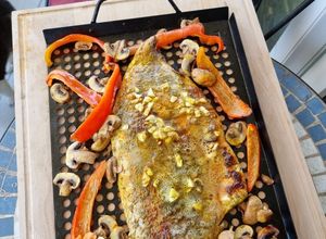 Una foto de Palometa a la parrilla (a gas, si, se puede)