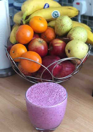A picture of Banana berries shake.