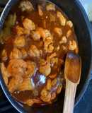 Camarones en salsa roja y mantequilla