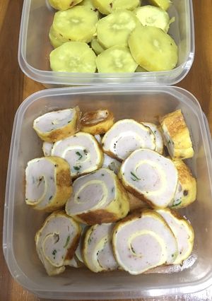 Hình của món Trứng cuộn chả cá thác lác nướng.