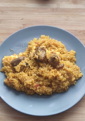 Una foto de Arroz meloso de costillas adobadas