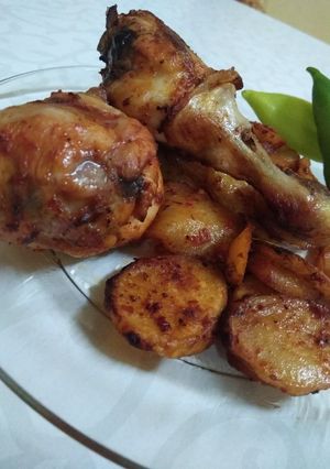 صورة لوصفة بطاطا مع فروج بالفرن