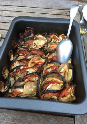 Une photo de Tian de légumes au fromage de chèvre