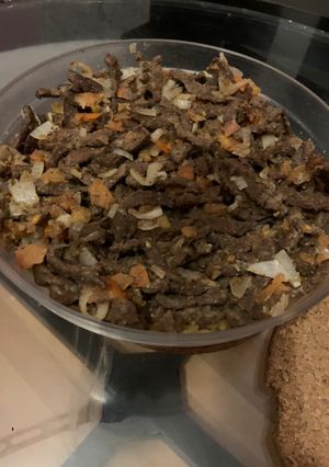 A picture of Egyptian street juicy meat shawerma.