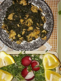 صورة لوصفة ملوخية بصدور الدجاج ع طريقة الغالية زينة 😍😍 مع لمساتي