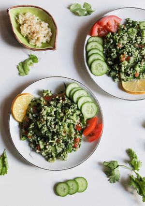A picture of Spinach Tabbouleh Salad.