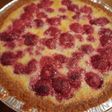 (Rasp)berry custard tart in a cookie crumb crust