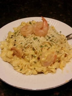 A picture of Brad's lobster, shrimp, beer mac n' cheese.