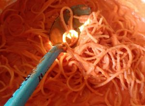 Una foto de Spaghetti rojo 🍝🍅
