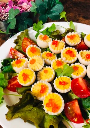 A picture of Lovely Flower Boiled Egg.