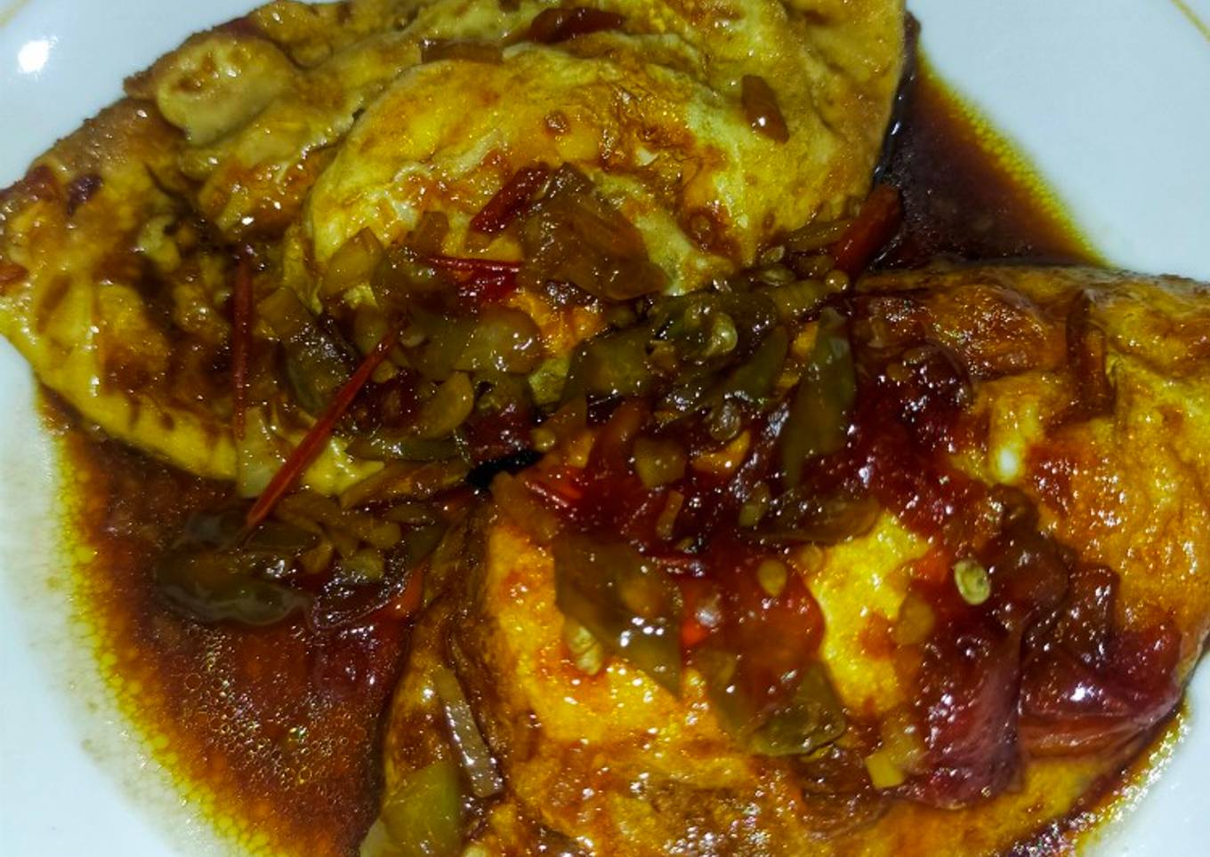 Telur kecap pedas