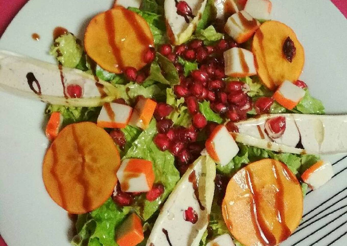 Ensalada invernal con endivias al queso y Kaki