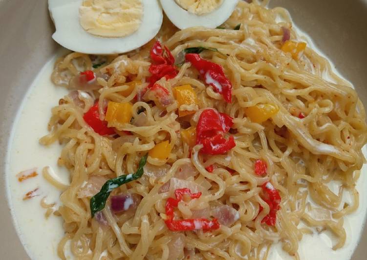 Recipe of Quick Milky Pepper Noodles