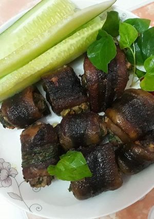 Hình của món Lươn cuốn thịt rán giòn.