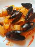 Calamarata con Crema di Peperoni e Cozze