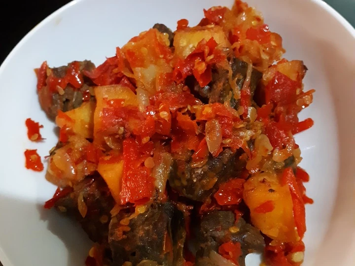 Cara Gampang Membuat Resep Balado paru sapi dan kentang Anti Ribet, Mantap