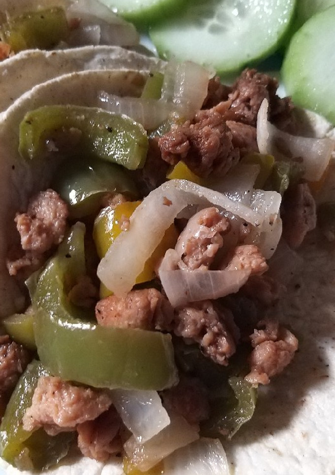Una foto de Tacos de alambre de soya