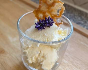 Fast Cooking Methods Nochurn goats cheese lavender and honey ice cream Savory Delicious