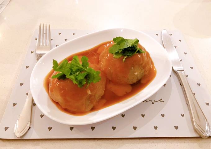 Steamed Taiwanese meatball dumpling (Ba-wan) - Sago version
