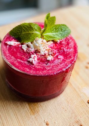 Une photo de Gaspacho betterave
