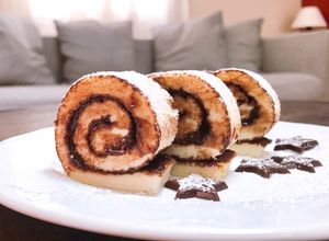 Hình của món 💚 Bánh Bông Lan Tuyết Cuộn Sô Cô La Mini.