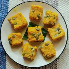 Raw Turmeric Mawa Burfi A picture of Raw Turmeric Mawa Burfi.