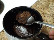 A picture of chocolate chip mug cake
