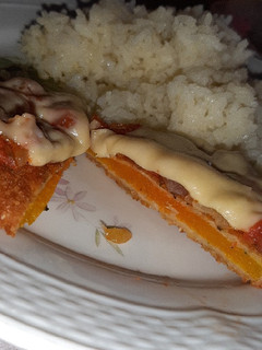Una foto de Milanesas de calabaza a la napolitana!!!