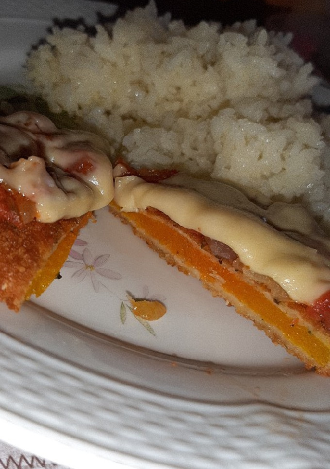 Una foto de Milanesas de calabaza a la napolitana!!!
