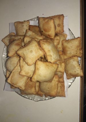 Una foto de Ravioles fritos (relleno de calabacín y ricotta)