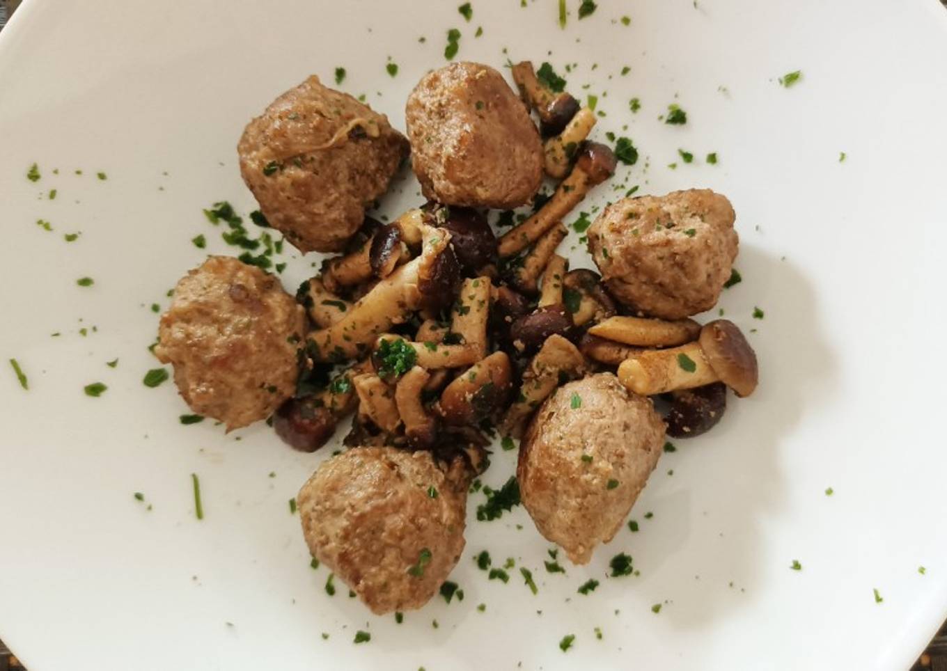 M n Ms! Mushrooms and meatballs!