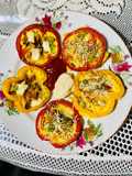 Vegetarian bell peppers omelette