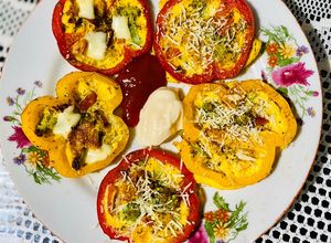 Foto resep Vegetarian bell peppers omelette