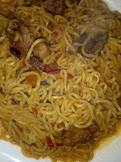 A picture of Beef with Indomie.