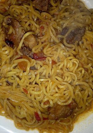 A picture of Beef with Indomie.