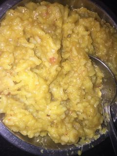 A picture of Khichadi (dhoi moong dal).