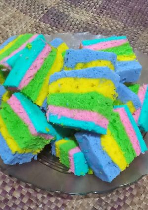 Foto resep Rainbow cake (takaran sendok)